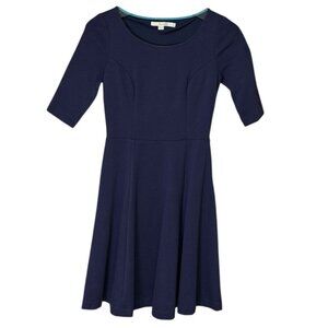 Boden Navy Fit & Flare Dress Petite 2P Lined Stretch